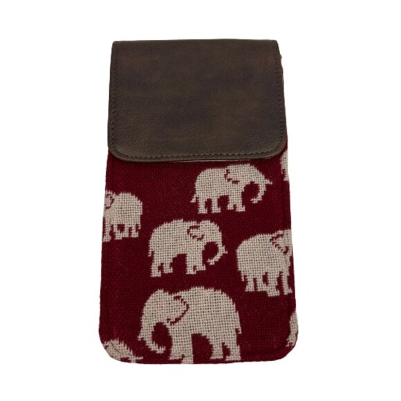 Thirty-One Womens Call Me Crossbody‎ Bag Safari Weave Elephant Print Travel Boho - Picture 1 of 6